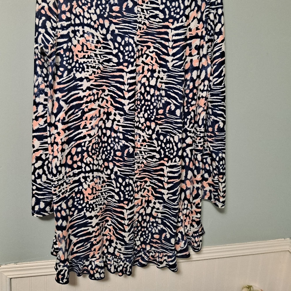 NUGGLES Urban Navy and Pink Patterned Women's Top And Ruffled Annabelle Skirt - Picture 3 of 7